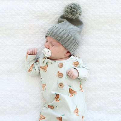 lucky ducky newborn knot gown and hat set 