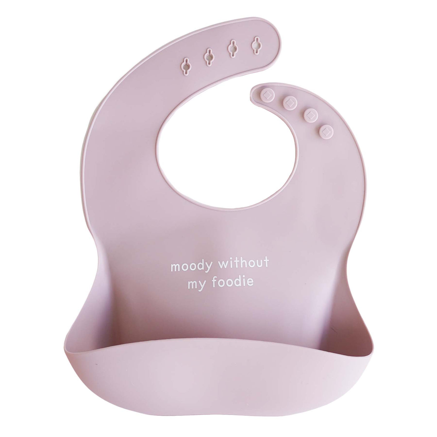 moody without my foodie purple silicone bib for babies 