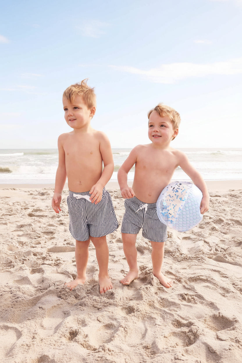 Properly Tied Boys Alex Seersucker Swim Trunks - Seafoam main image 0