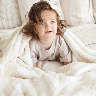 neutral check blanket for babies, toddlers, and adults 