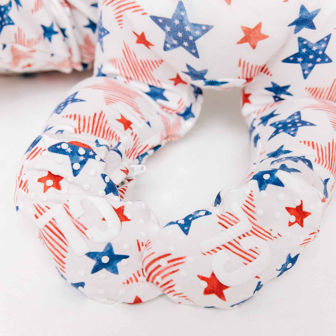 fourth of july baby footie with stars 