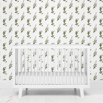 olive leaf nursery removable wallpaper