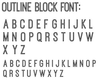 outline block font personalized blankets