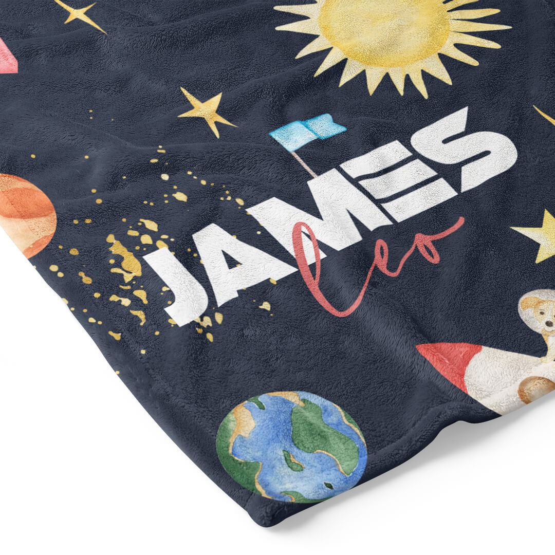 out of this world personalized toddler blanket 