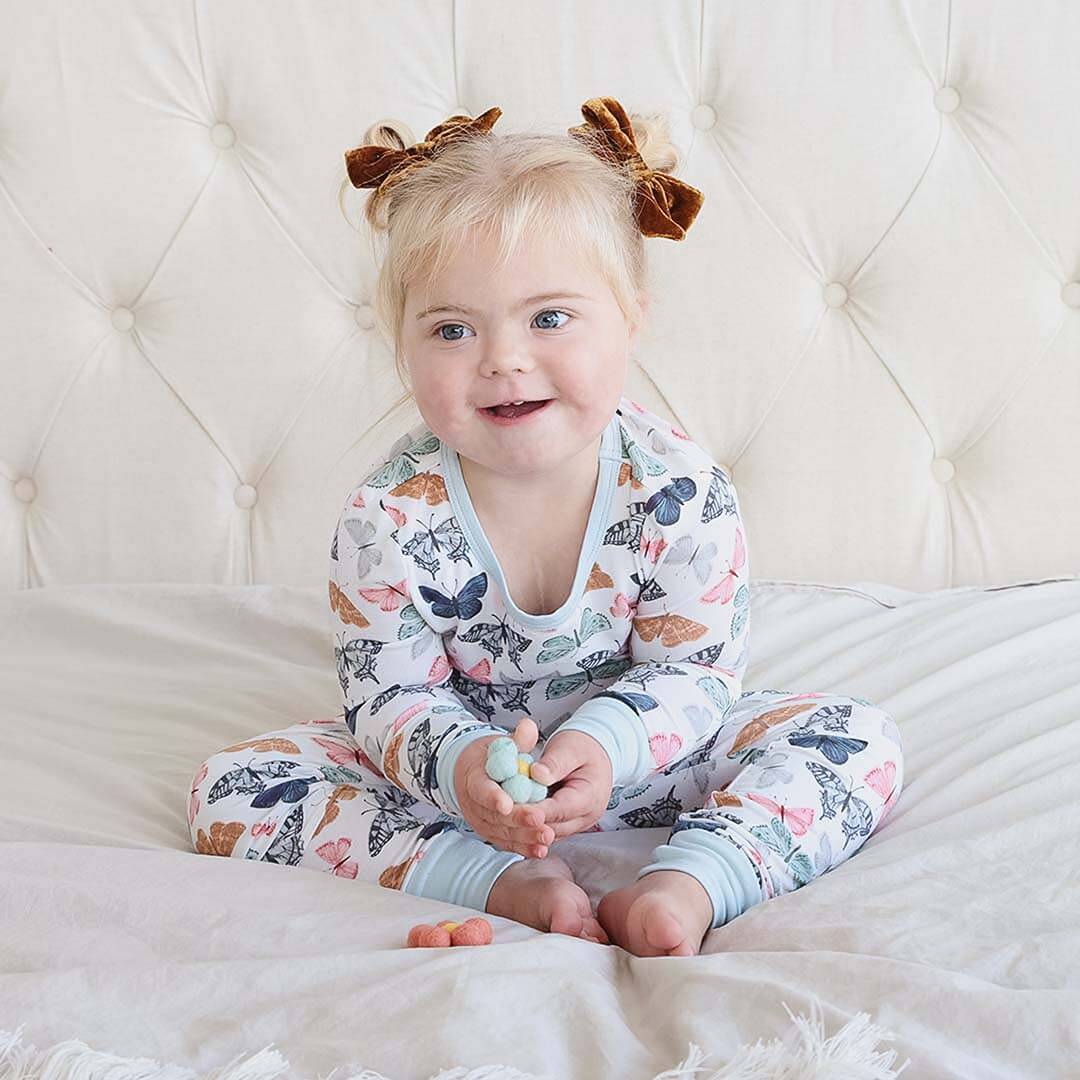 bentley's butterfly two piece pajama set 