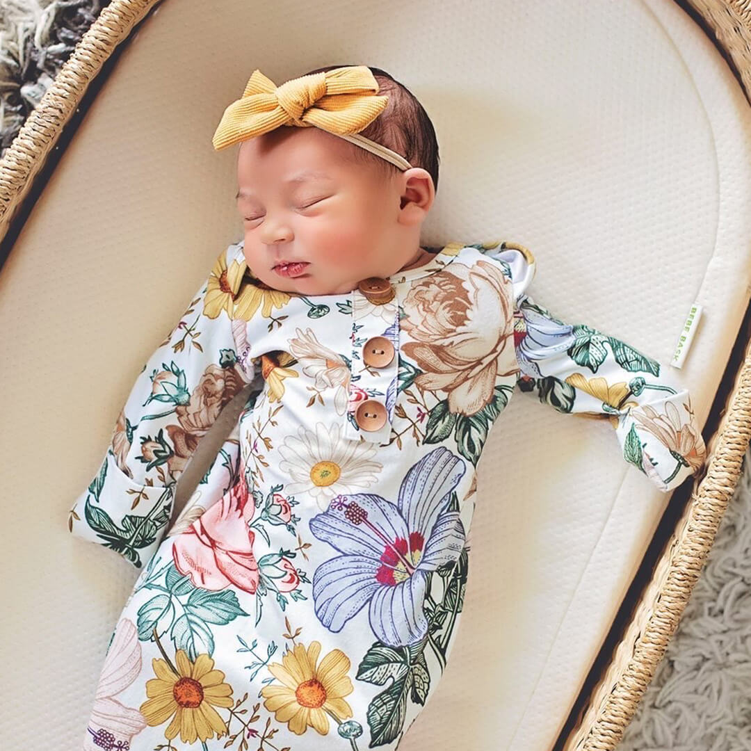 Baby Beau Newborn Girl Layette Gowns Baby Boy Tie Bottom Baby Gown