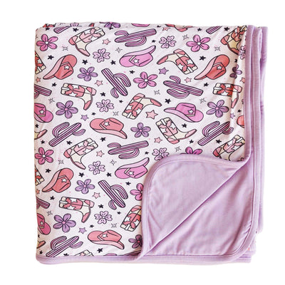 pink cowgirl bamboo blanket 
