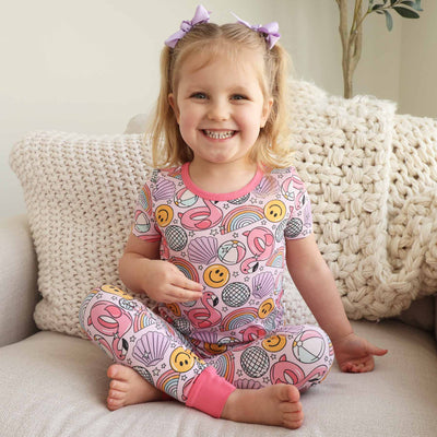 pajamas for girls pool themed with pink 