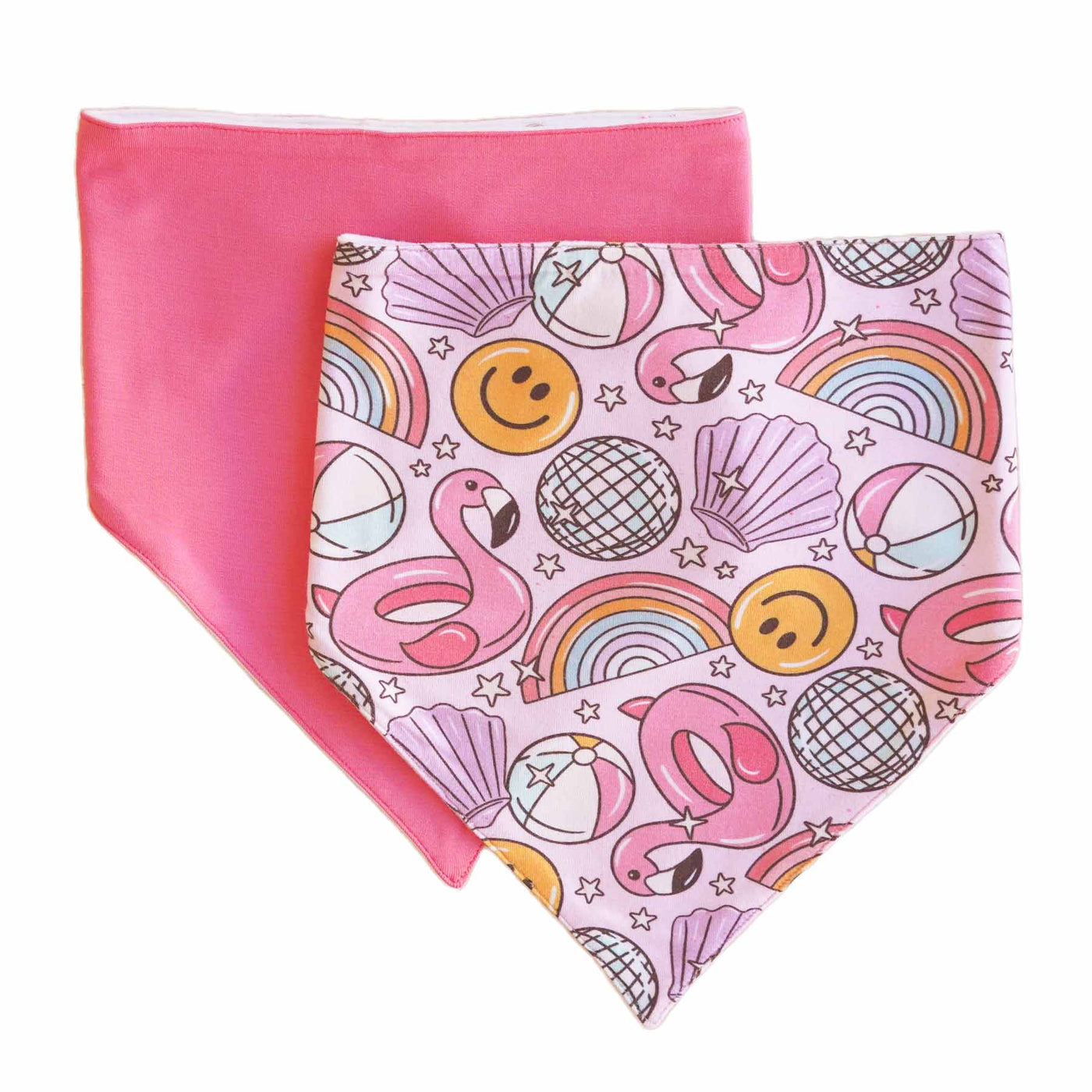 floatie friends pink bandana bib set
