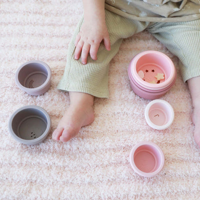 pink stacking cups for baby
