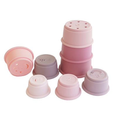 pink kids stacking cups 