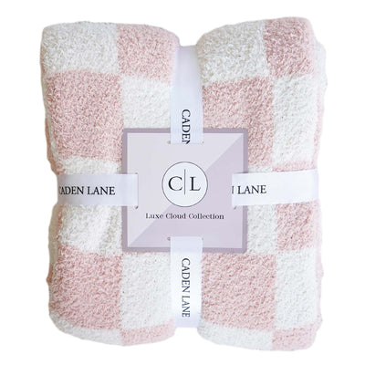 pink check luxe cloud blanket