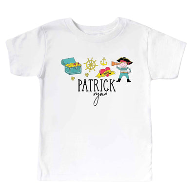 pirate themed personalized graphic tee for kids 