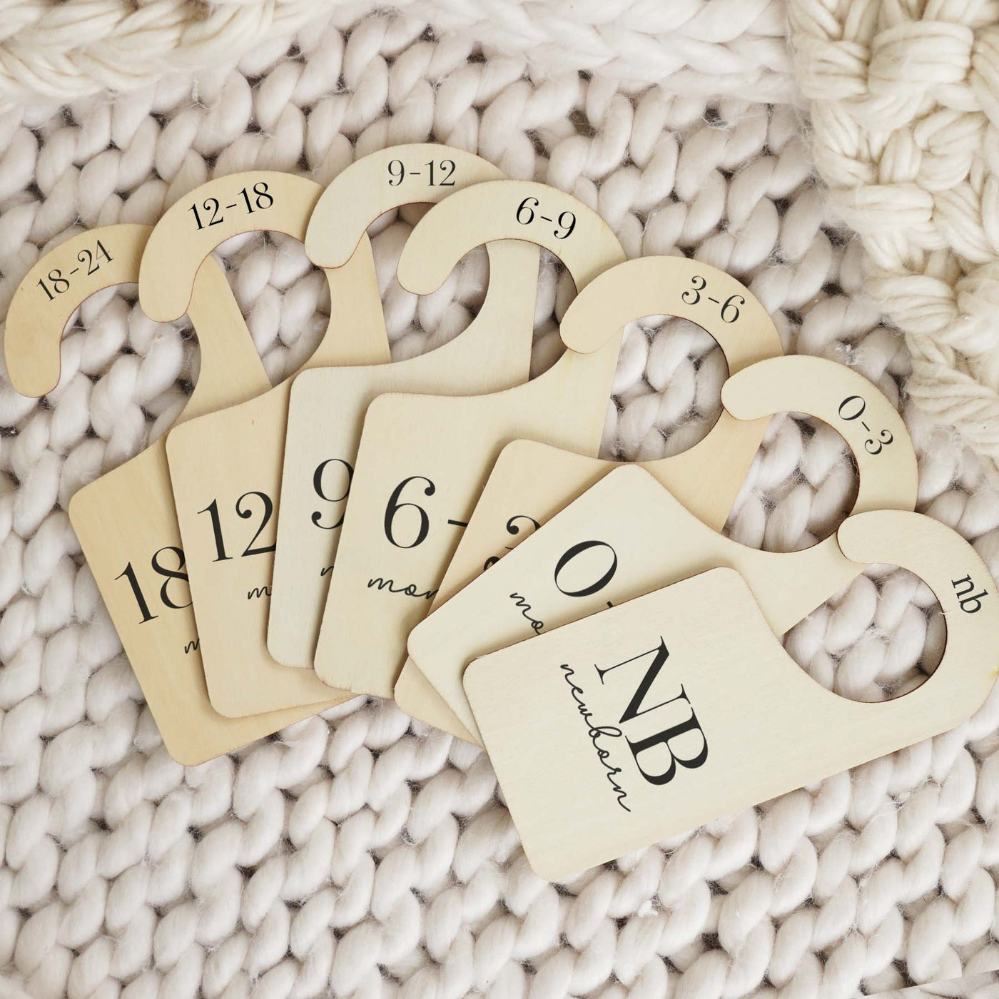 wooden nursery closet dividers in classic font