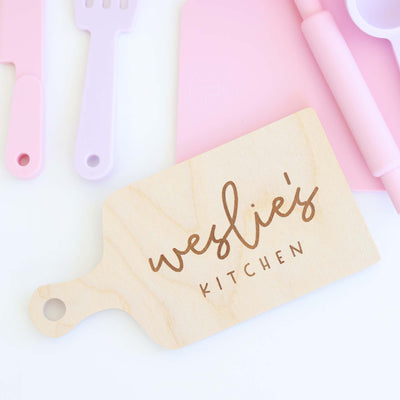 Silicone Play Kitchen Set with Personalized Cutting Board | Bubblegum