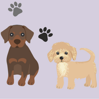 Puppy Pals Personalized Toddler Blanket | Purple