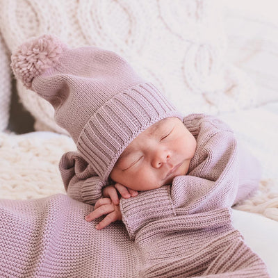 iris knit baby beanie