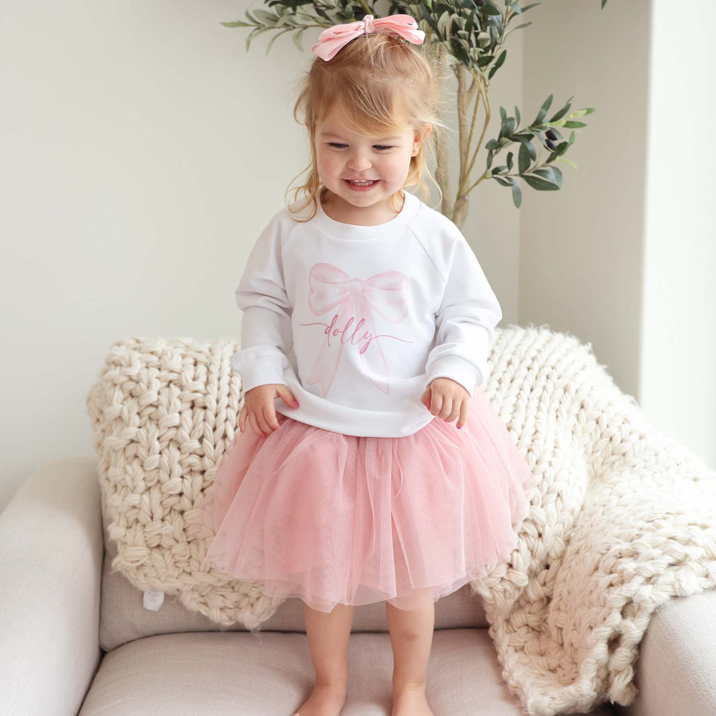 toddler sweatshirt with bow on it personalized 