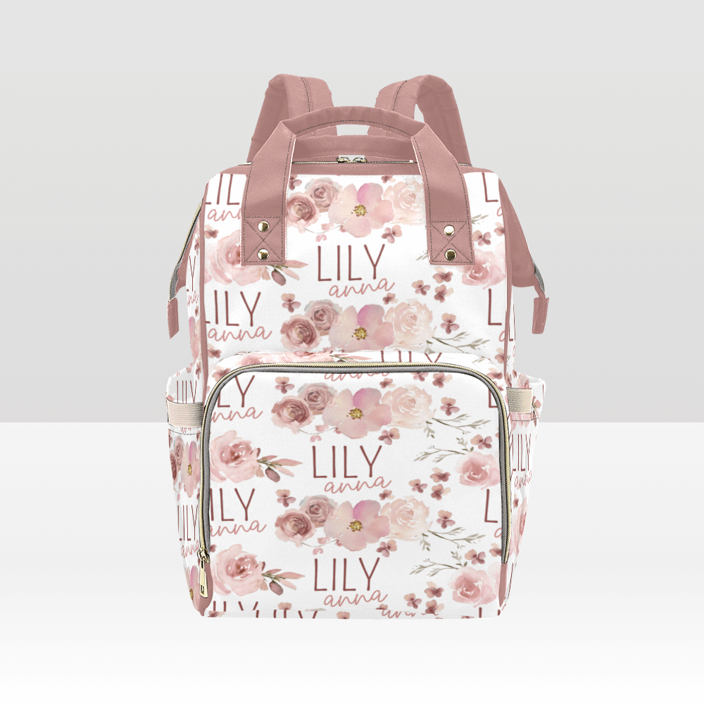 rose personalized diaper bag backpack