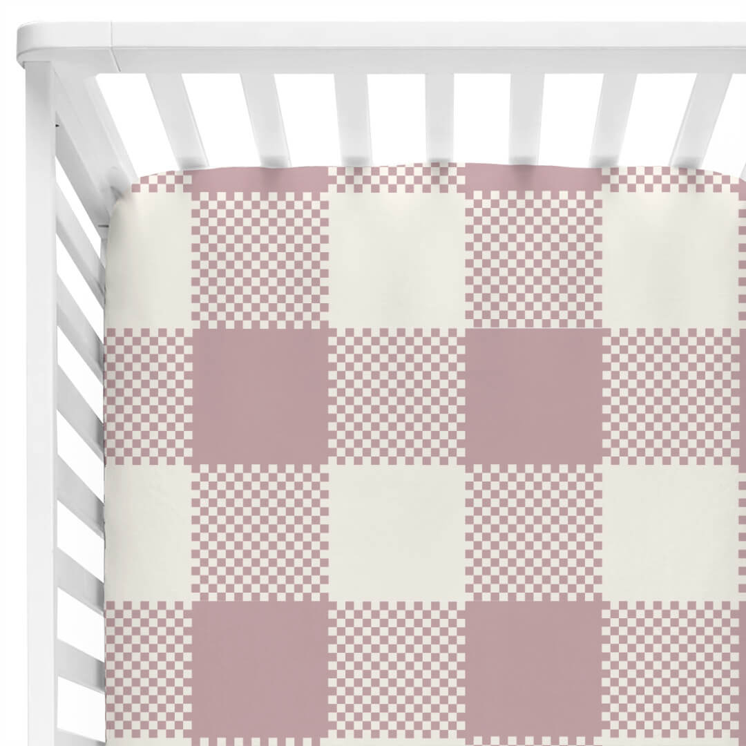 Big Check Crib Sheet | Rosy