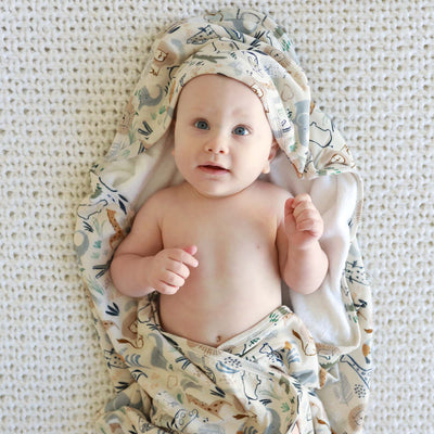 into the wild hooded bath towel for babies and kids 
