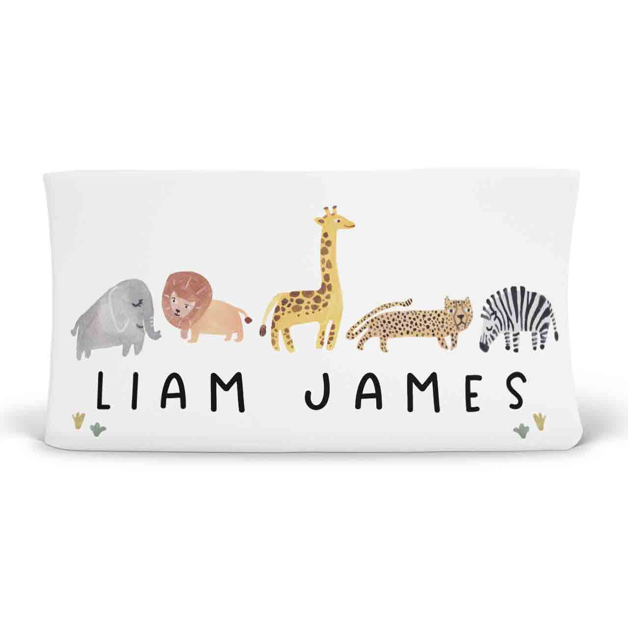 Safari Party Personalized Changing Pad Cover Caden Lane