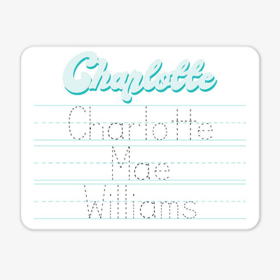 bubbly teal personalized whiteboard 