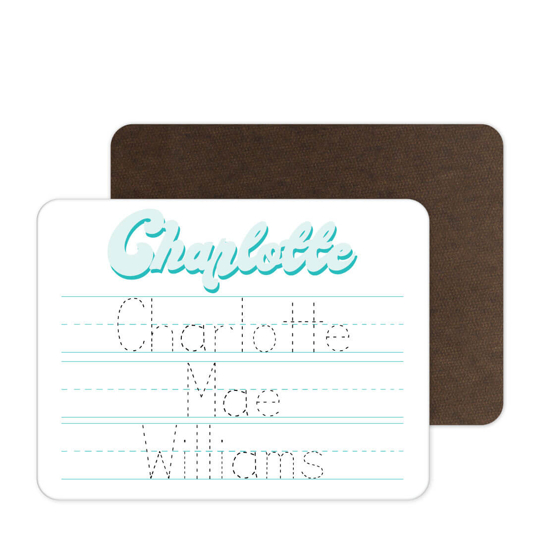 light blue name personalized whiteboard for kids 