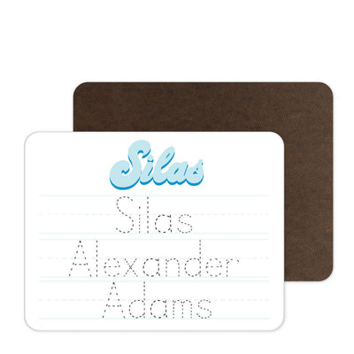 personalized name whiteboard for kids blue font 