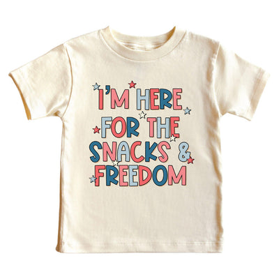 here for the snacks and freedom graphic tee
