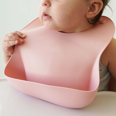 pink 3pc silicone bib set for babies 