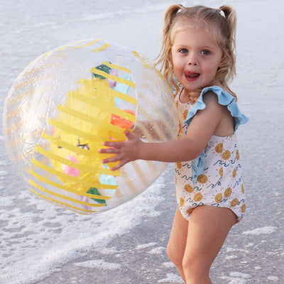 upf 50+ swimsuit for kids with smiley face suns 