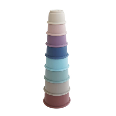 multicolor silicone stacking cups 