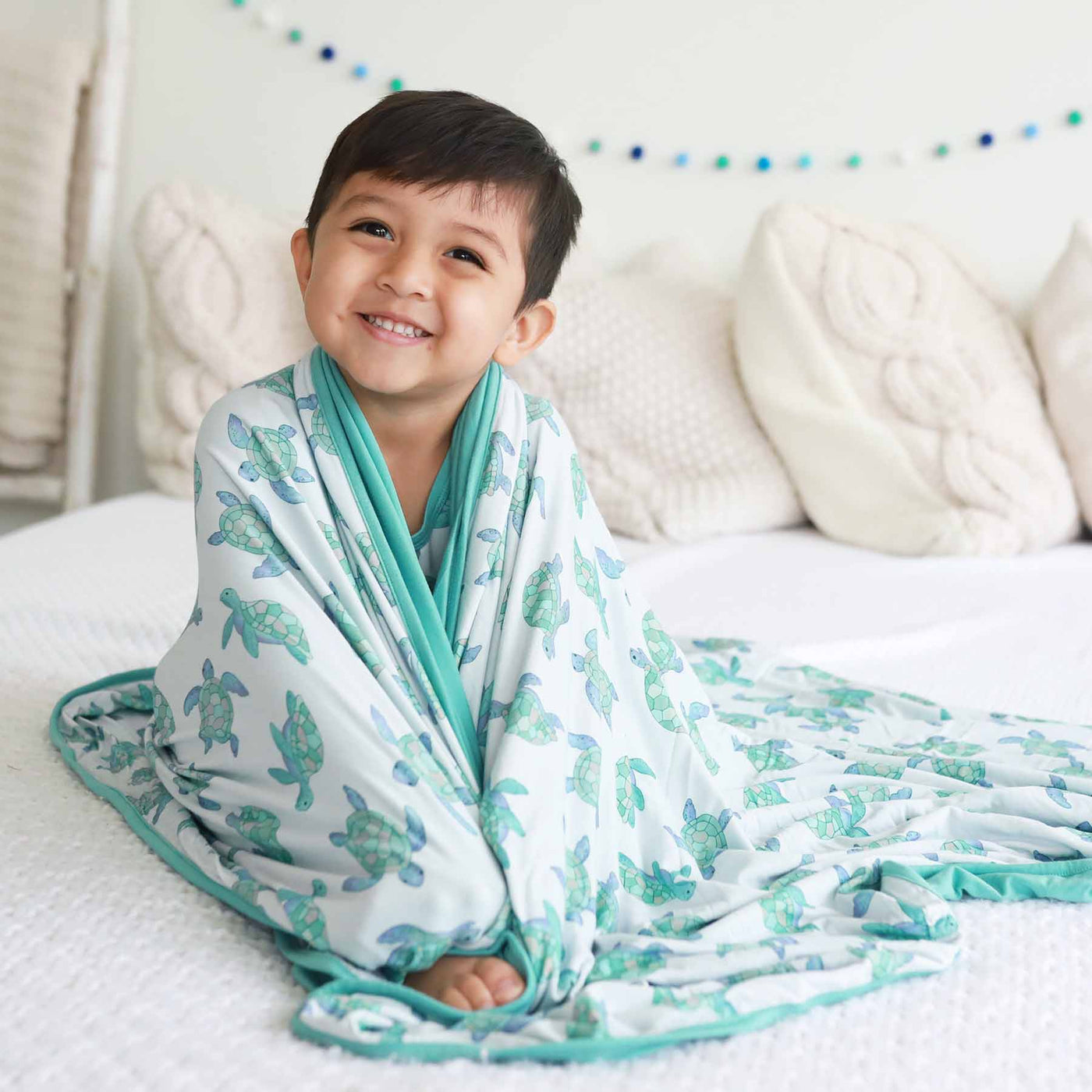 turtle bamboo blanket for kids 