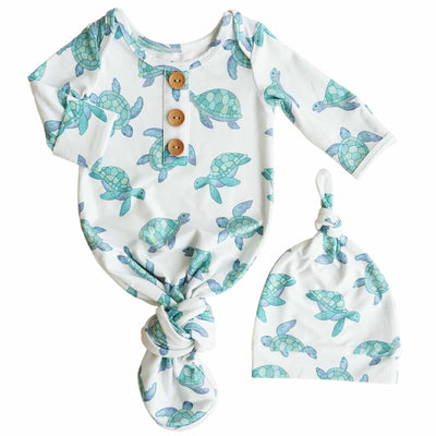 knot gown for babies with sea turtles 