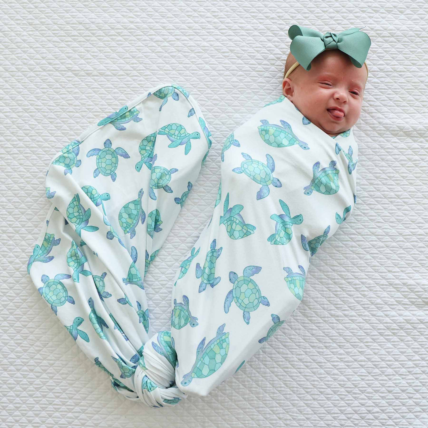 bamboo swaddle for babies with turtles