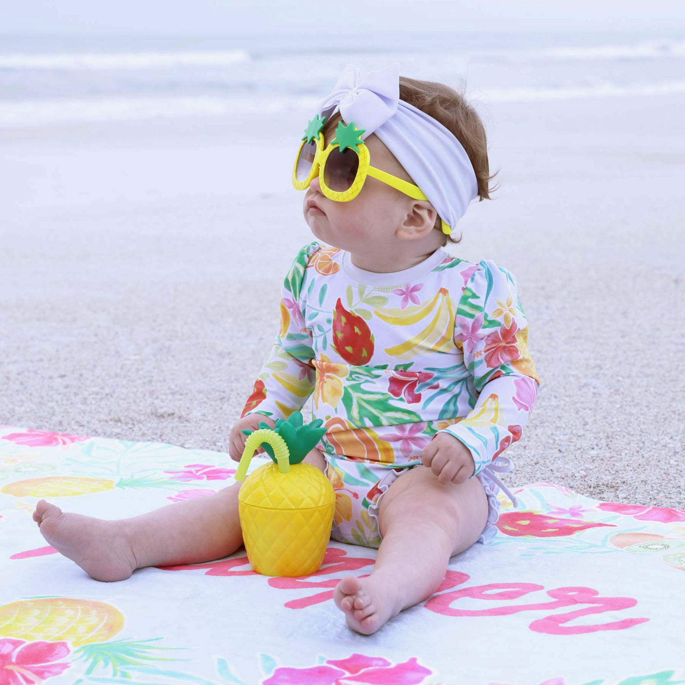 rash guard swimsuit for babies with fruit 