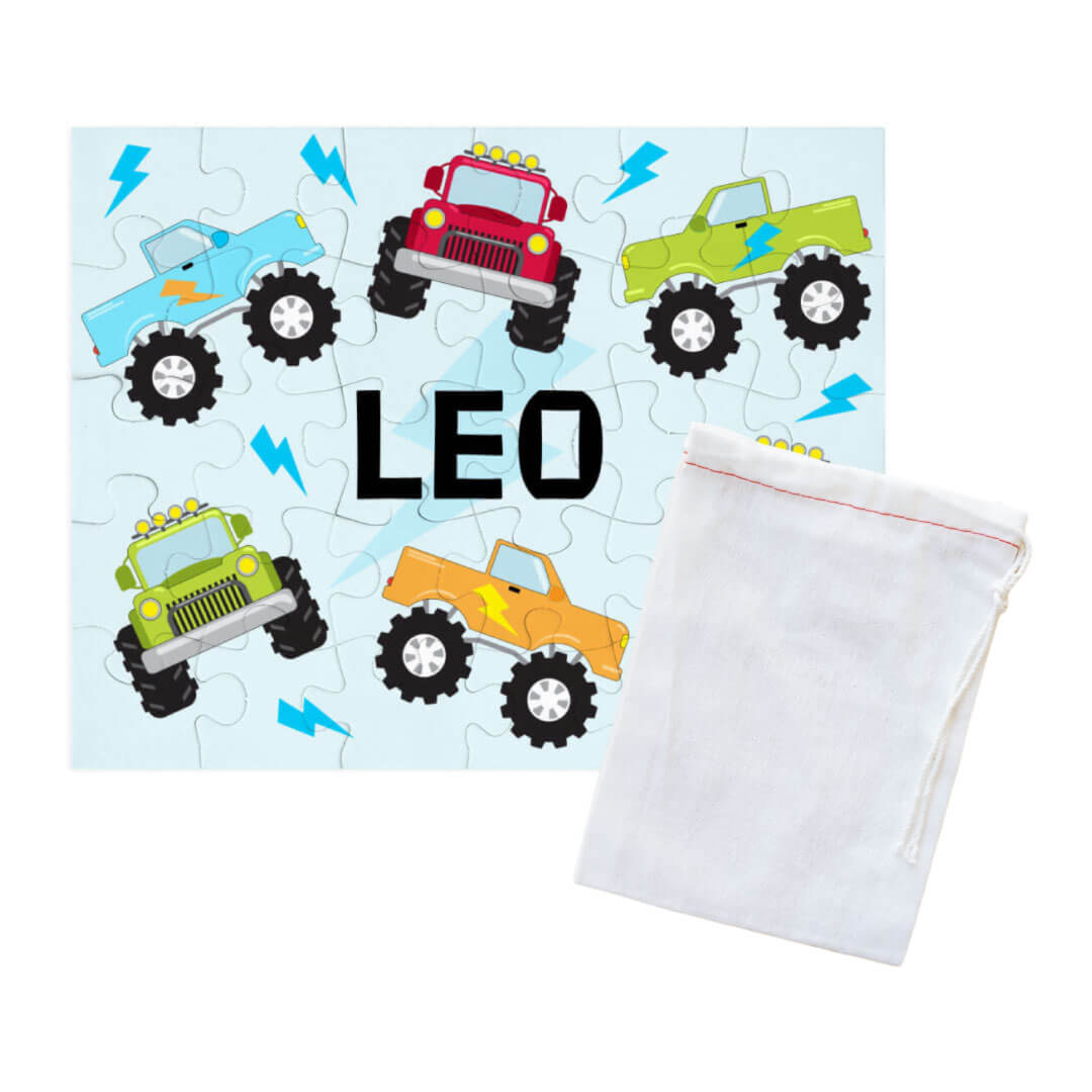 truck rally puzzle for kids in bag 