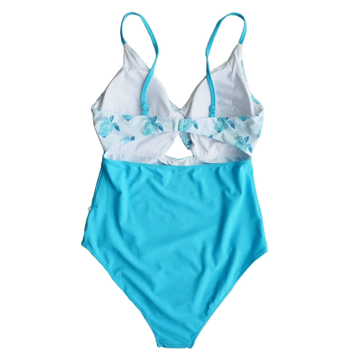 cutout swimsuit for women with blue turtles cutout back