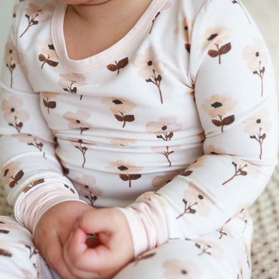 pajama set for kids muted floral 