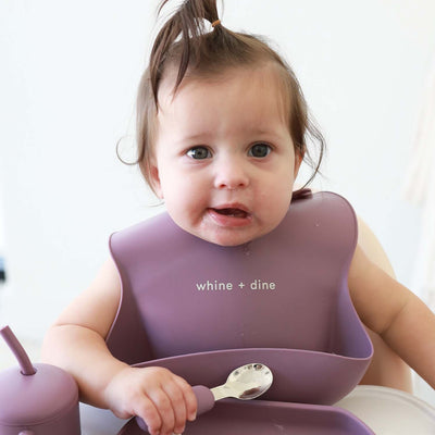 silicone baby bib whine and dine 