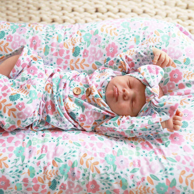 baby floral knot gown made of bamboo