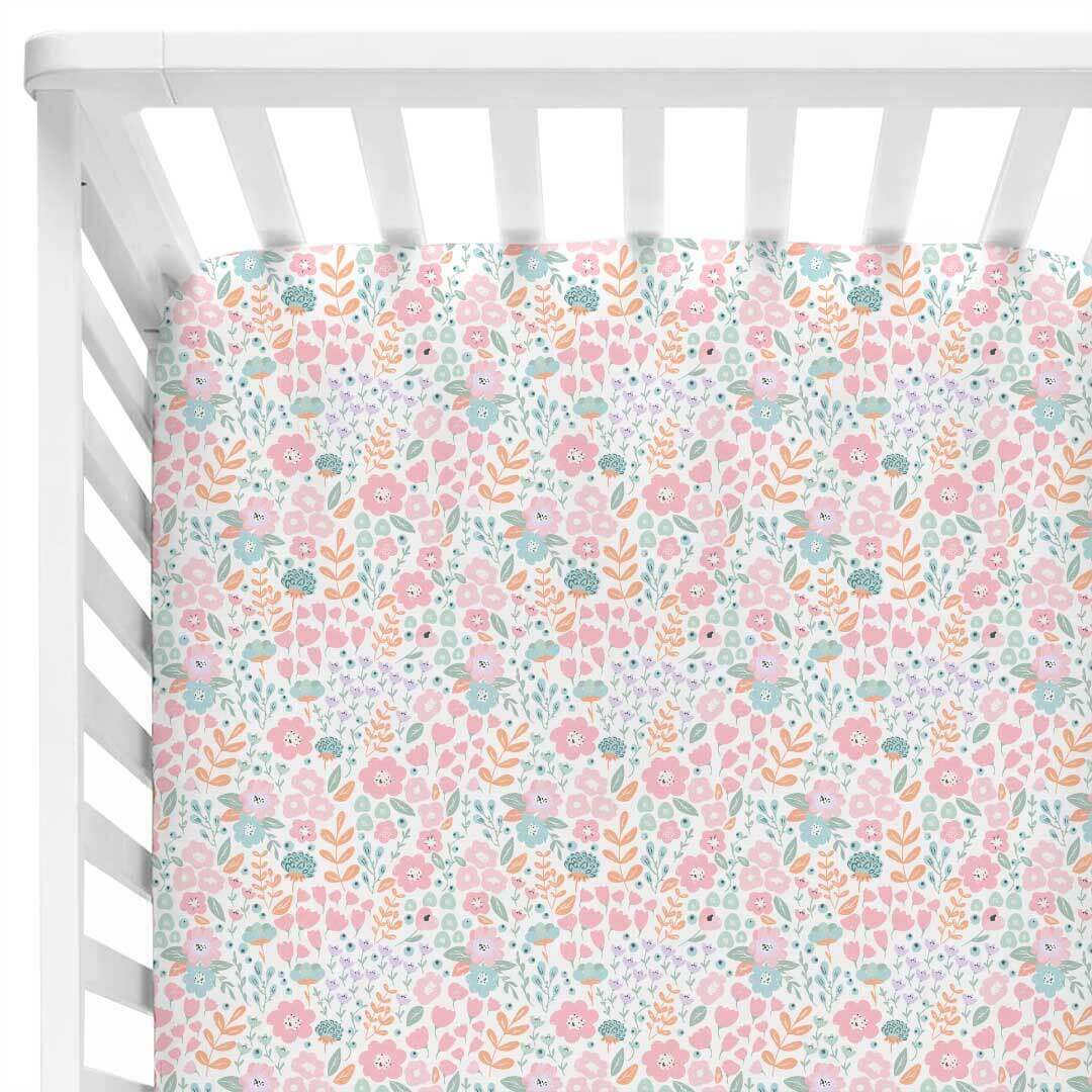 willow's whimsy floral crib sheet 