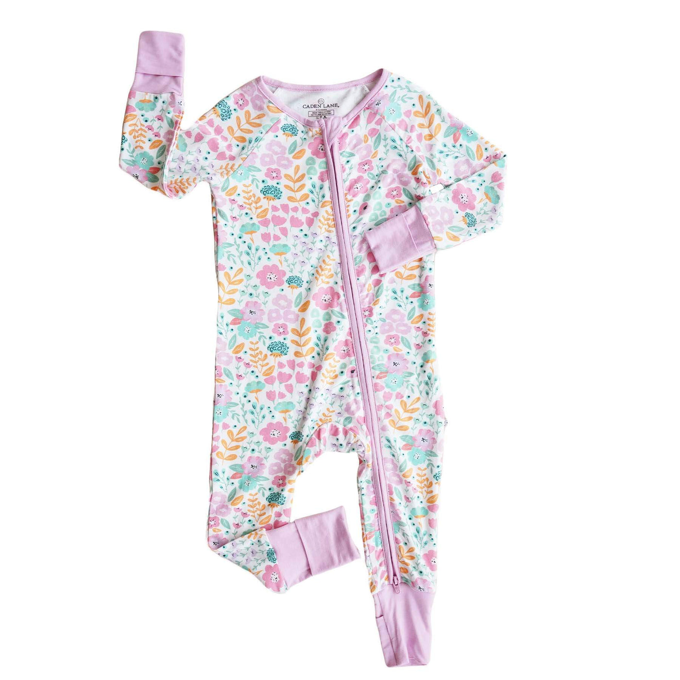 pajama romper with flip foot and hand mitts