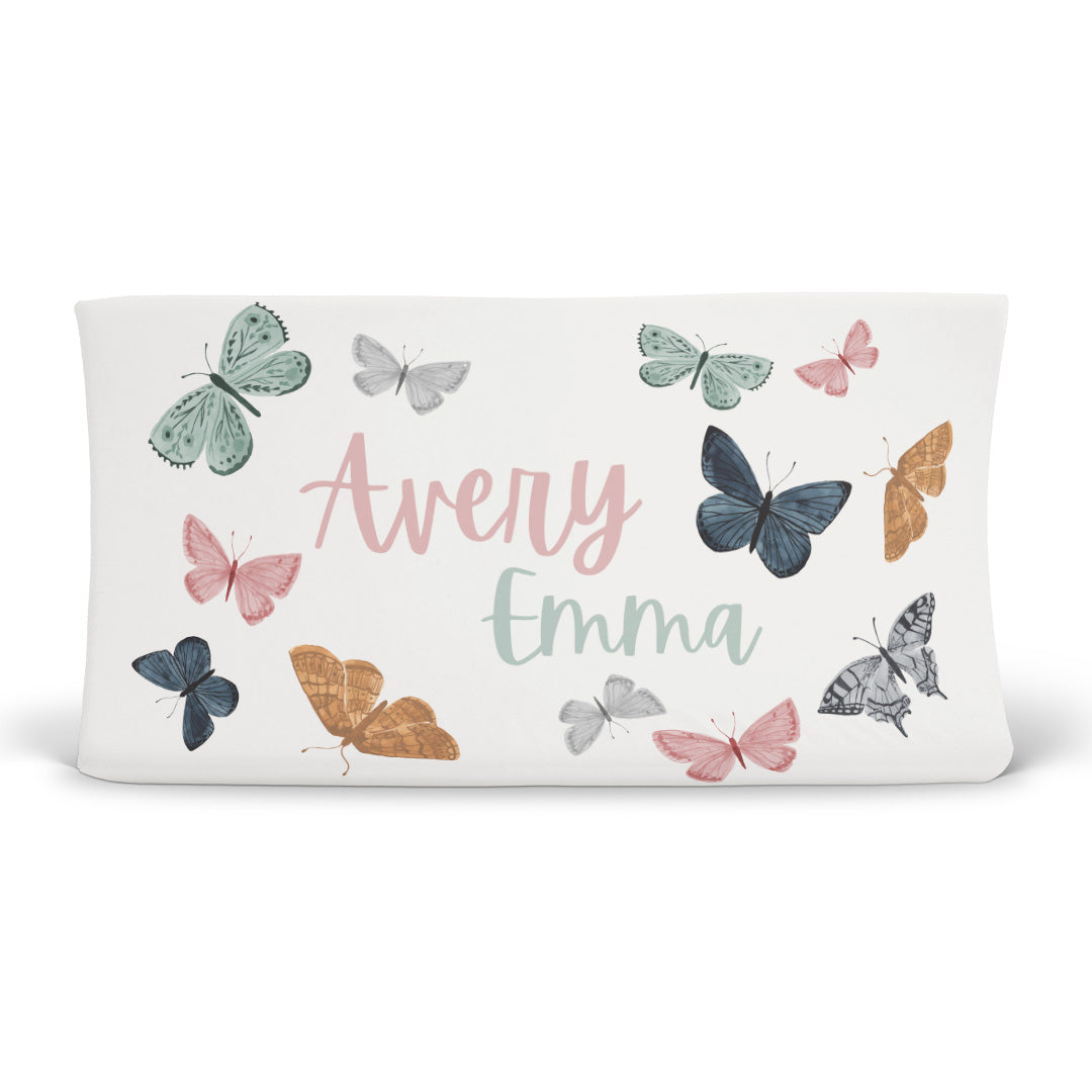 personalized butterfly changing pad cover