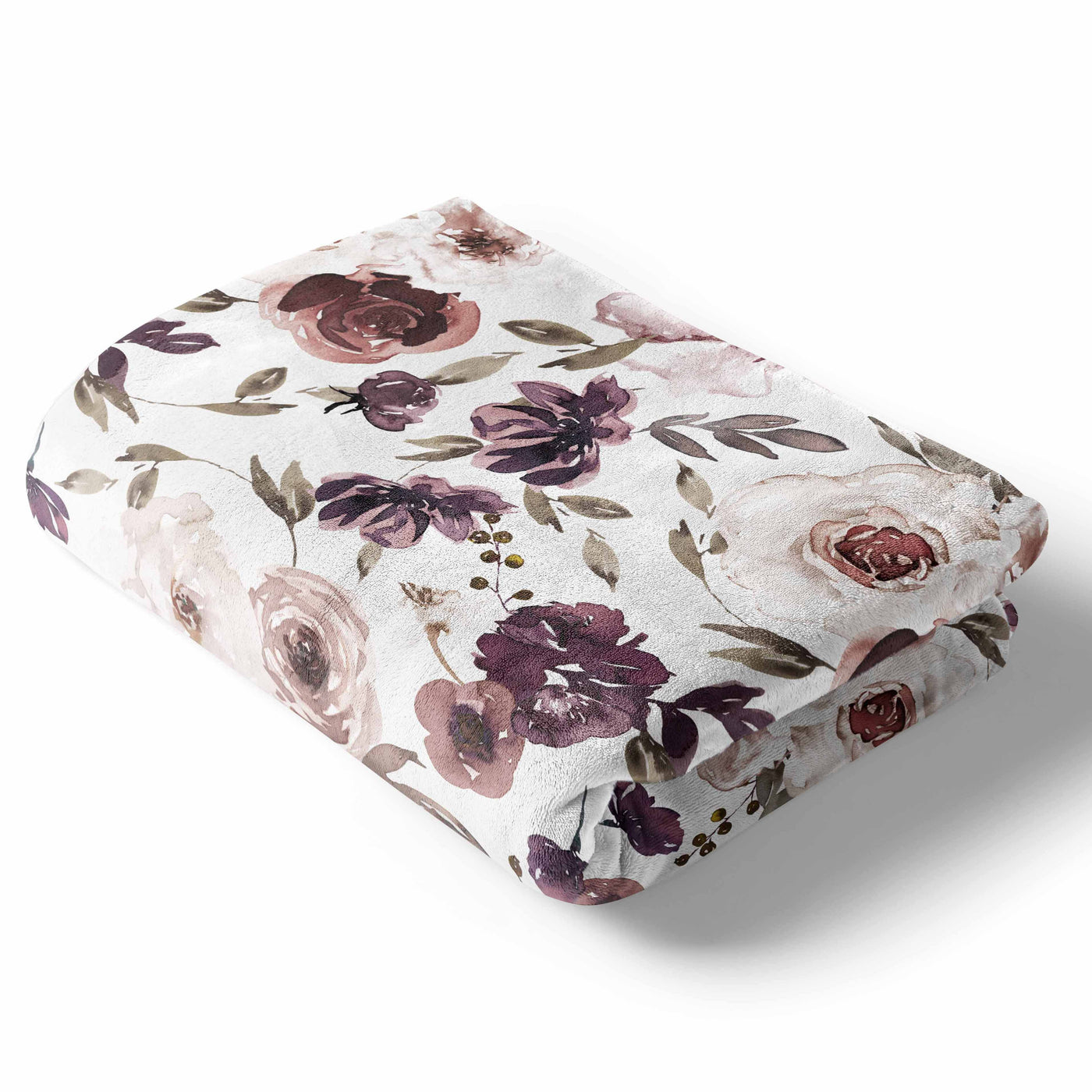 demi's dusty purple floral soft baby stroller toddler and throw blanket