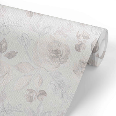 ivory floral removeable wallpaper