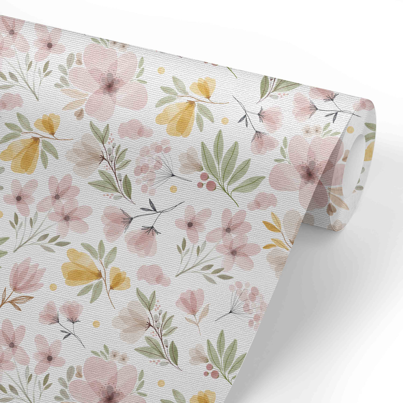 mauve and mustard floral wallpaper 