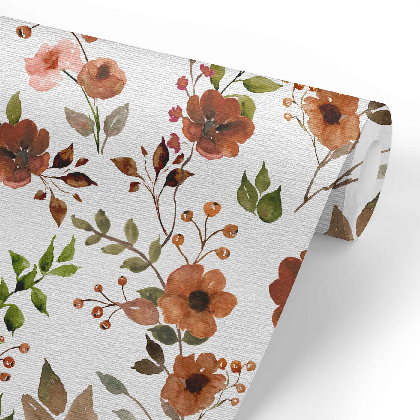 Quinn's Rust Floral Removable Wallpaper