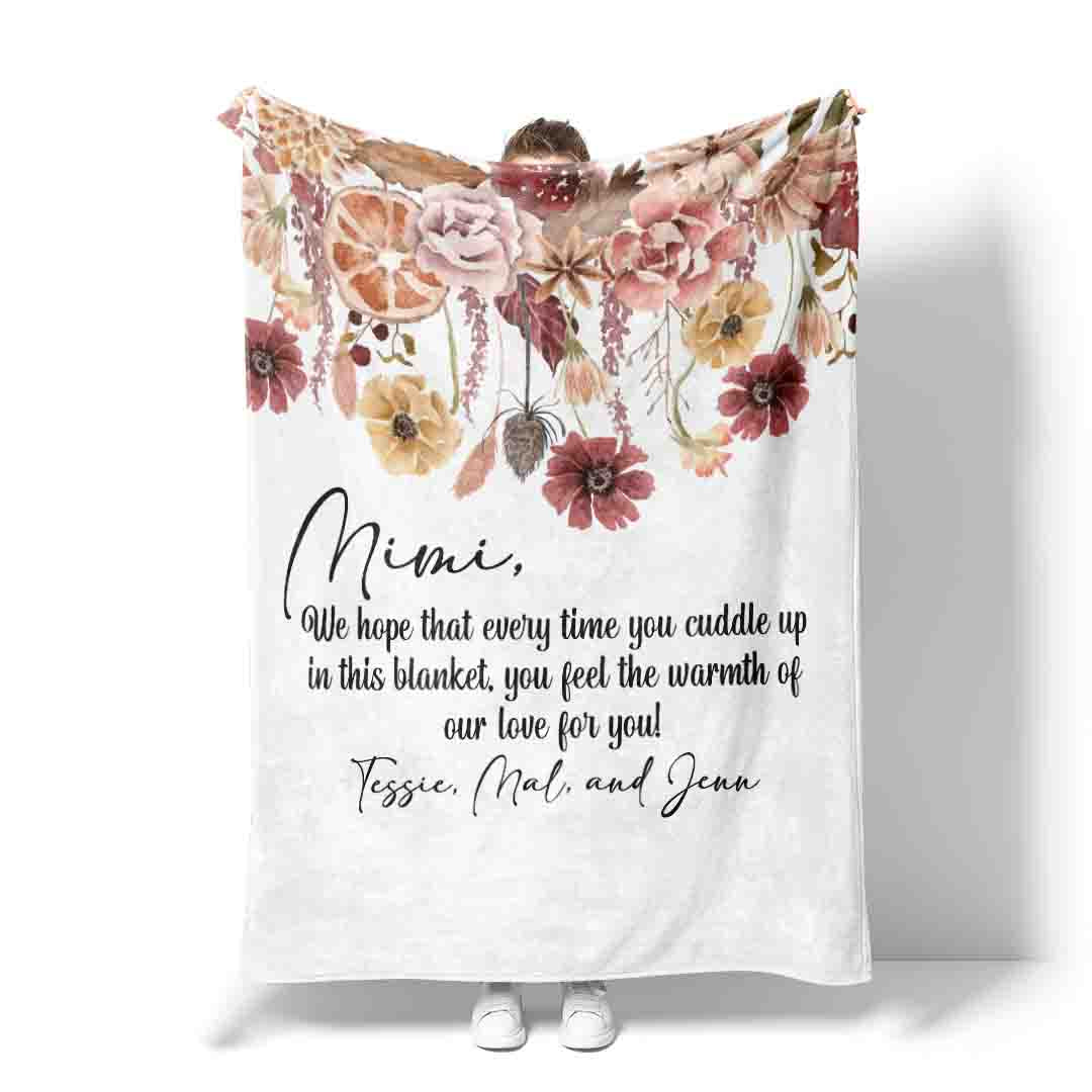 Personalized Blanket | Draped Floral
